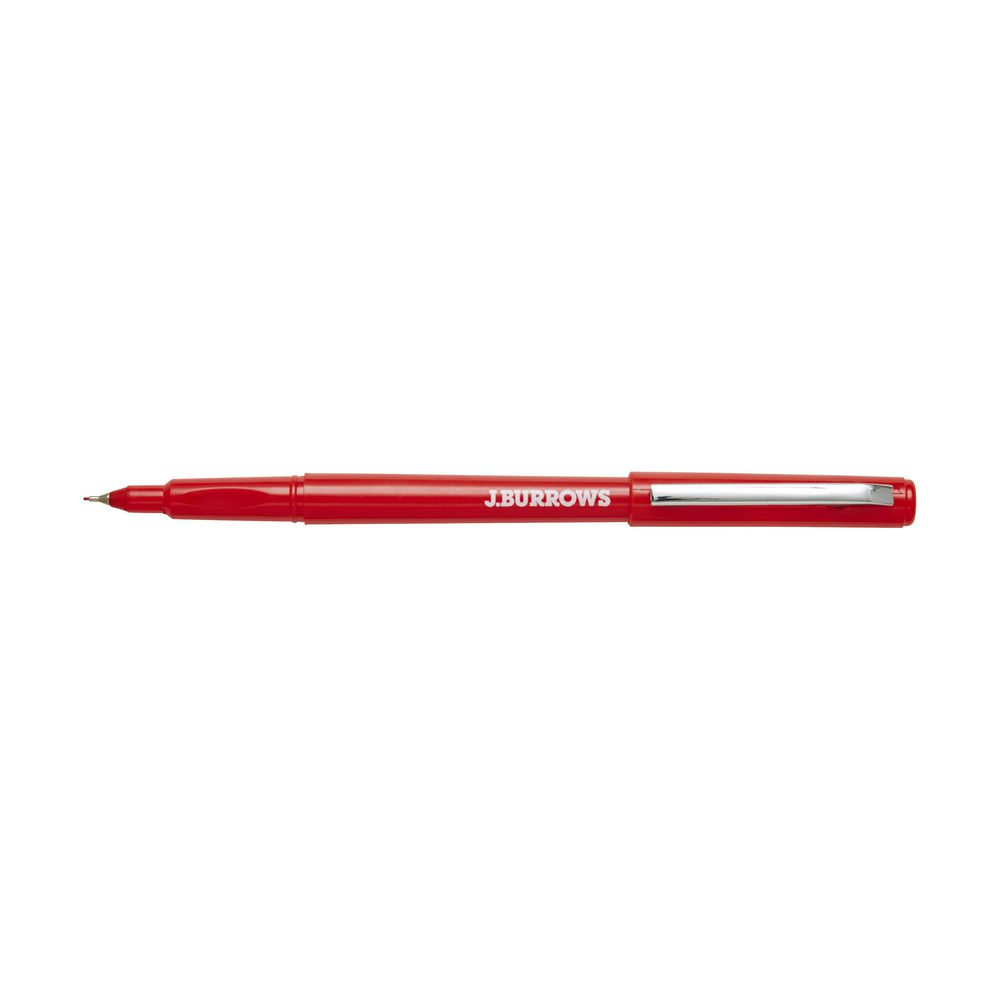 J.Burrows Fineliner Pens Red 12 Pack
