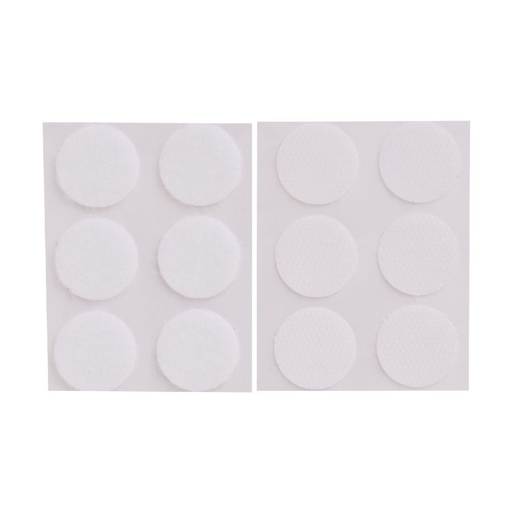 J.Burrows Hook and Loop Dots 22mm White 12 Pack