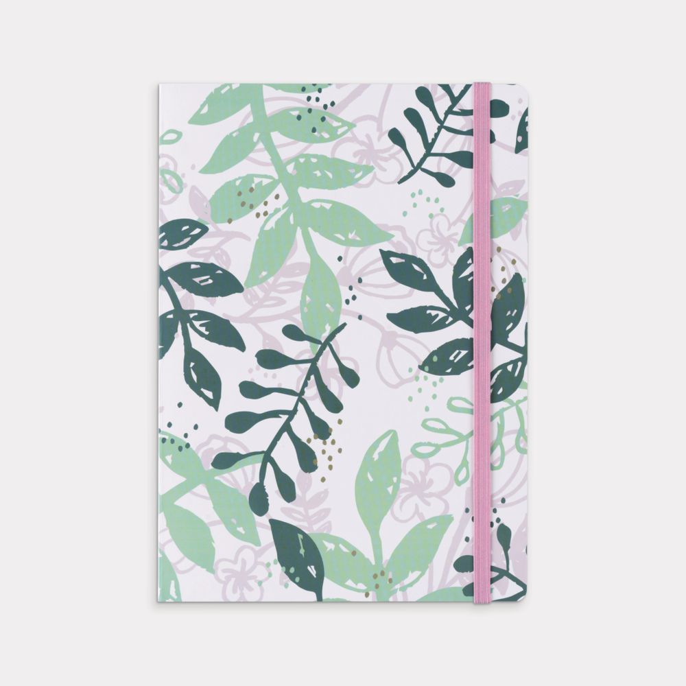 A5 Paper Journal 160 Page Blue Leaves