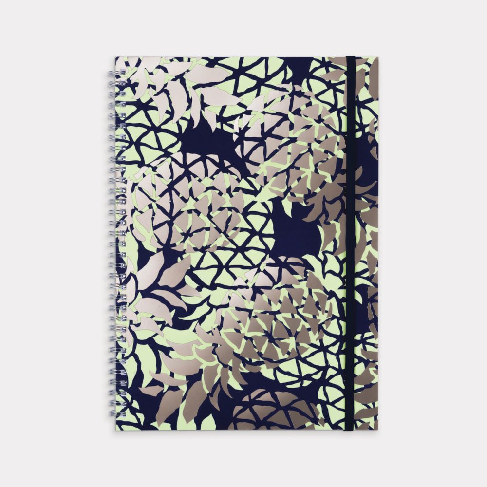 A4 Spiral Notebook 160 Page Pink Gold Foil