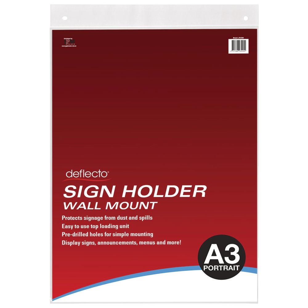 deflect-O Wall Mount A3 Sign Holder Portrait