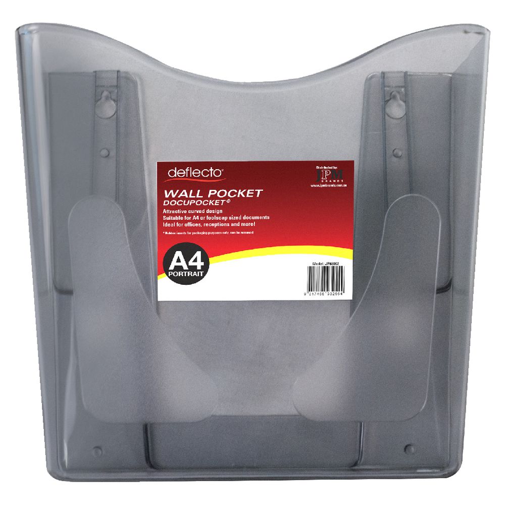 deflect-O DocuPocket Wall Pocket Portrait Smoke