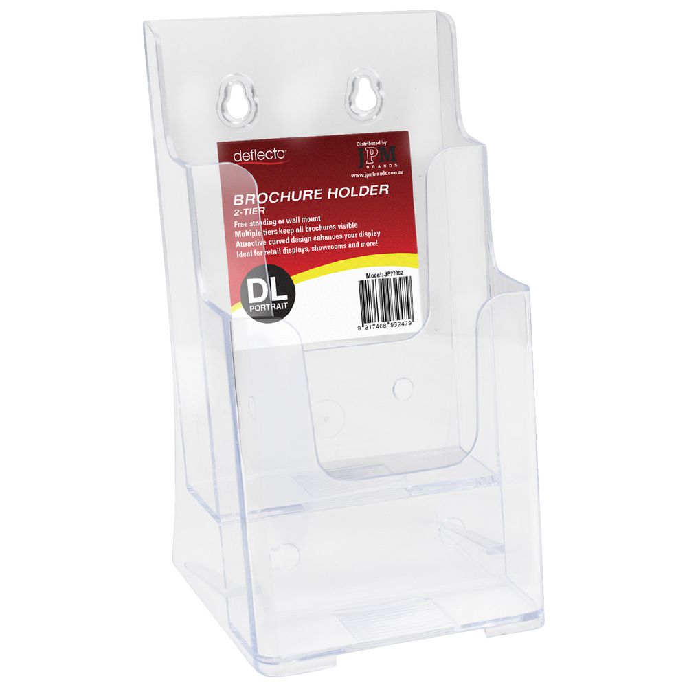 deflect-O 2 Tier DL Brochure Holder Portrait