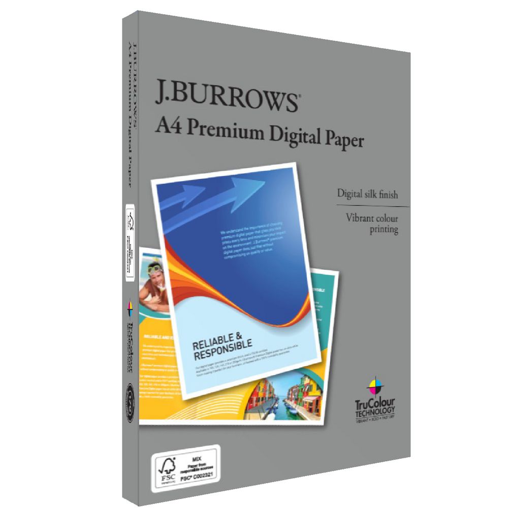 J.Burrows Premium 160gsm A4 Digital Copy Paper 250 Sheets Officeworks