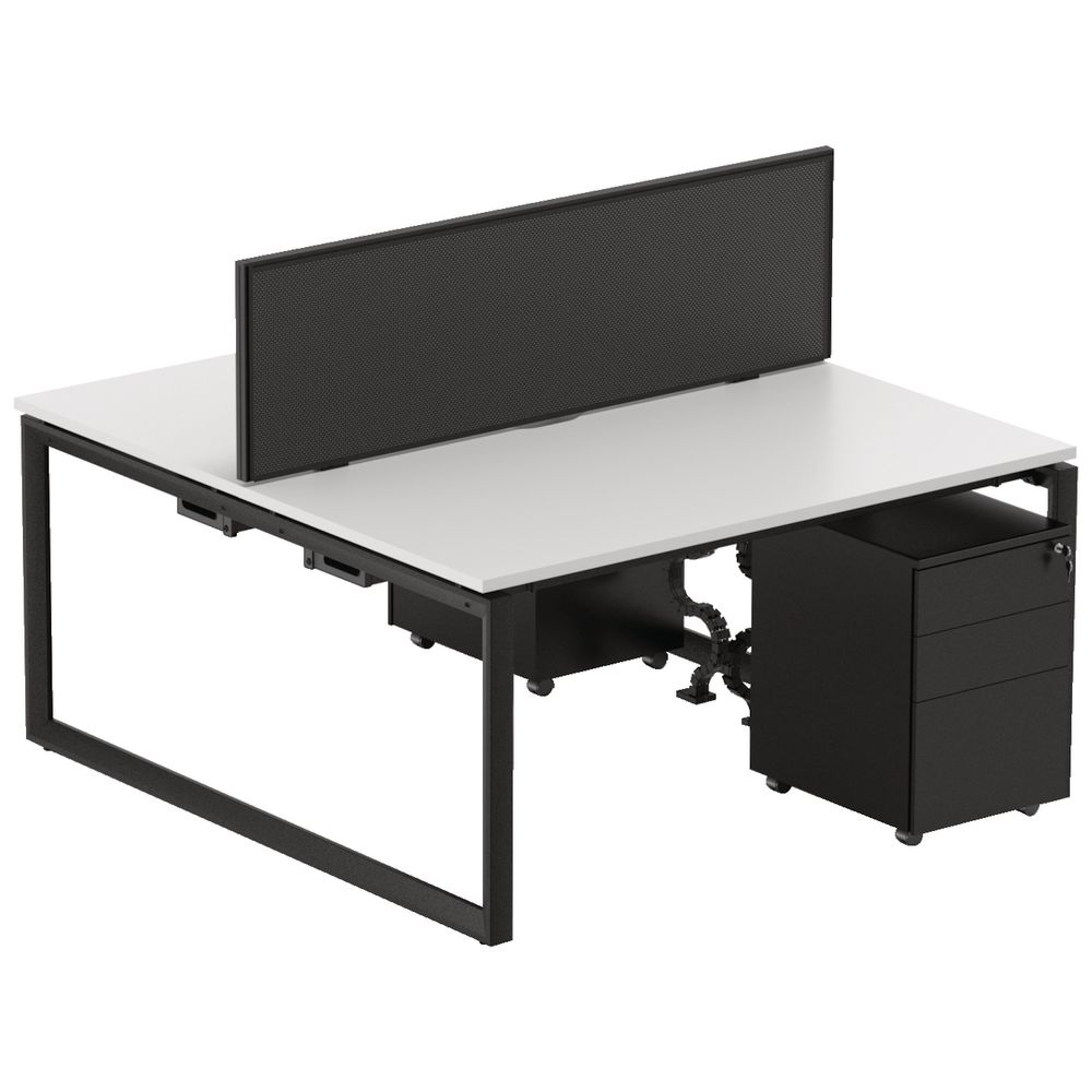 Stilford Professional 2 Person Desk 1500mm Black/White
