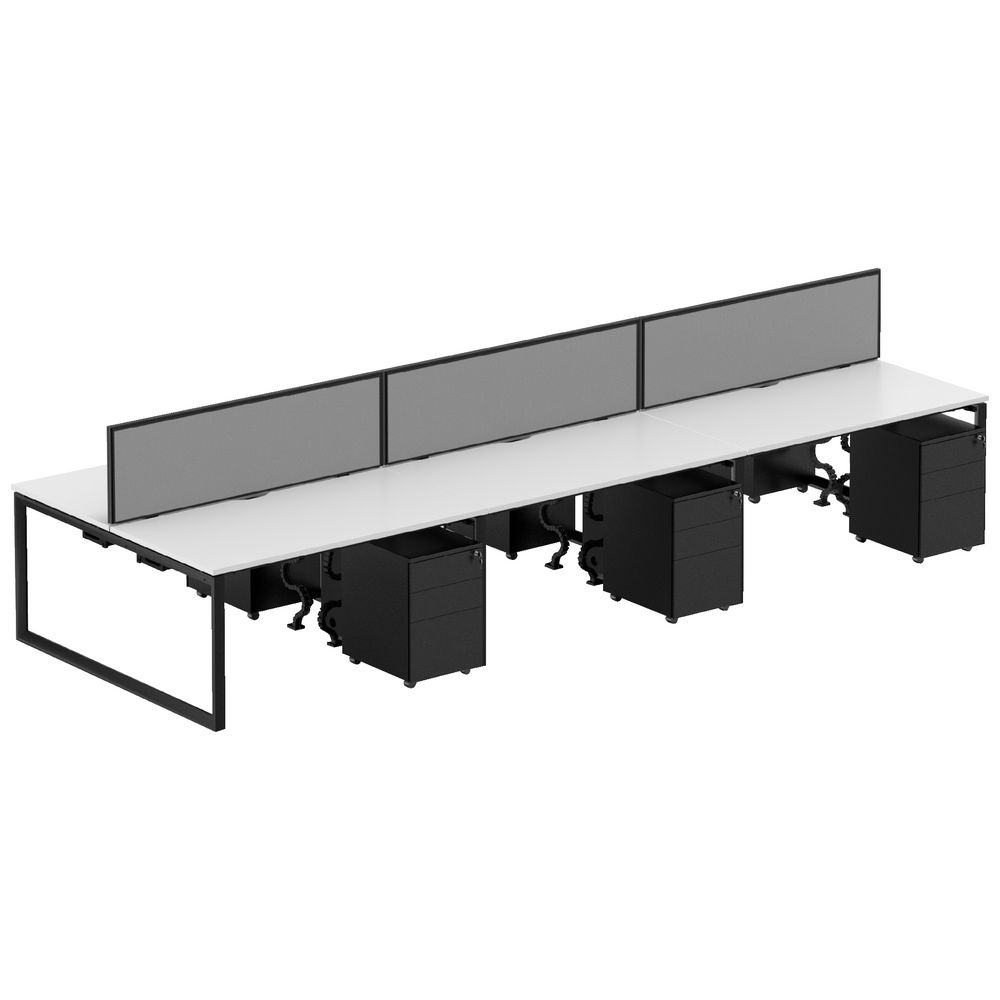 Stilford Professional 2 Person Desk 1500mm Black/White