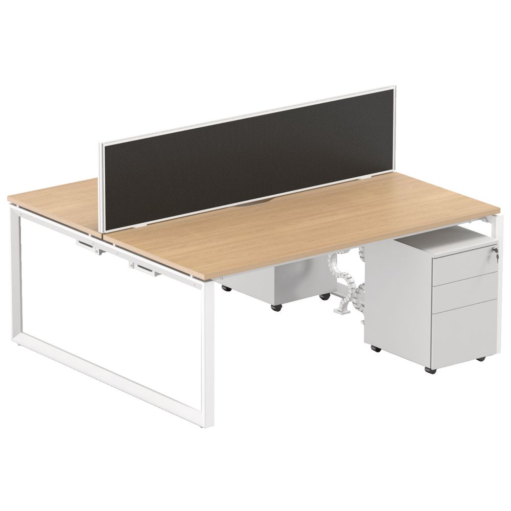 Stilford Professional 2 Person Desk 1500mm White/Oak