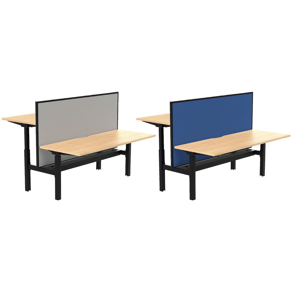 Stilford Electric 2 Person Desk 1800mm and Screen Black/Blue