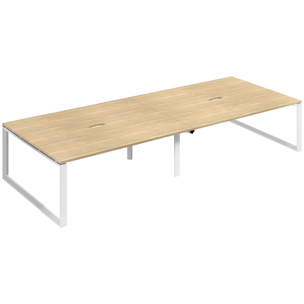 Stilford Professional 4 Person Desk 3600mm White/Oak
