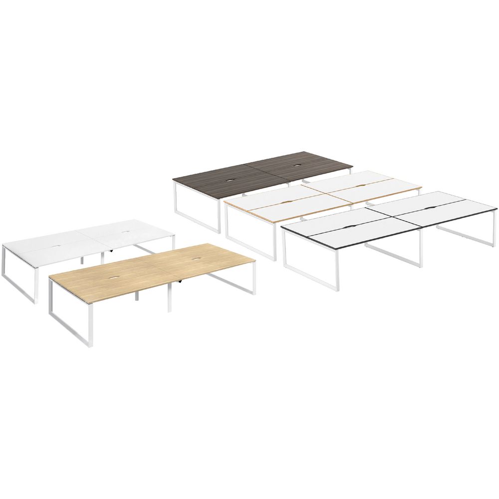 Stilford Professional 4 Person Desk 3600mm White/White