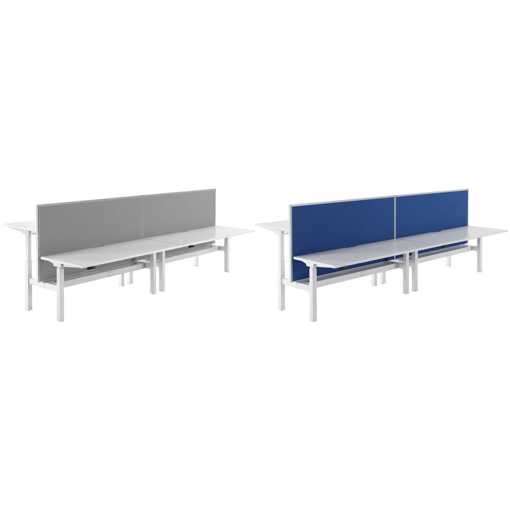 Stilford 4 Person Desk 3600mm and 2 Screens White/Grey