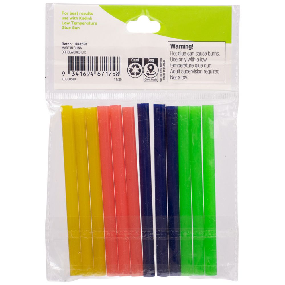 Stick Officeworks Kadink Coloured Glue Sticks Assorted 12 Pack | Officeworks