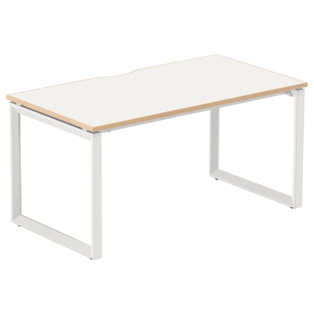 Stilford Professional Desk 1500mm White/White/Oak