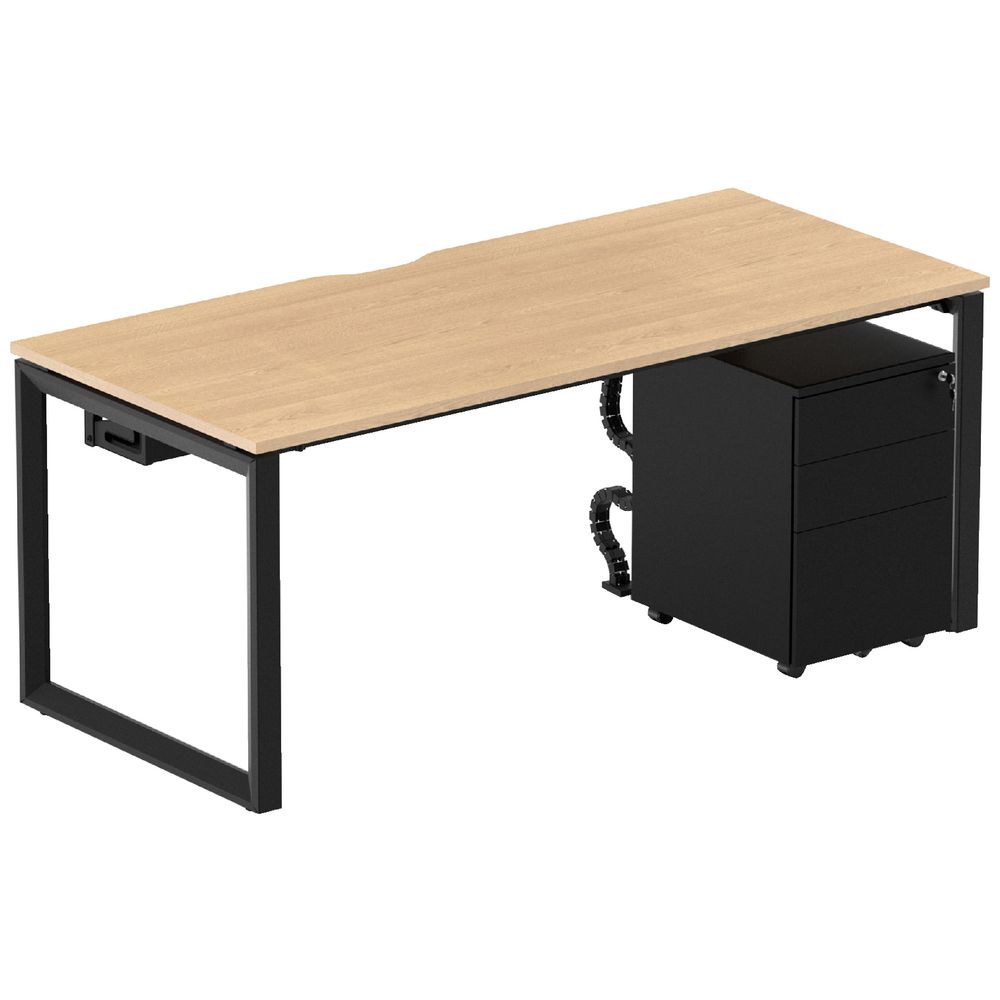Stilford Professional Desk 1800mm Black/Oak