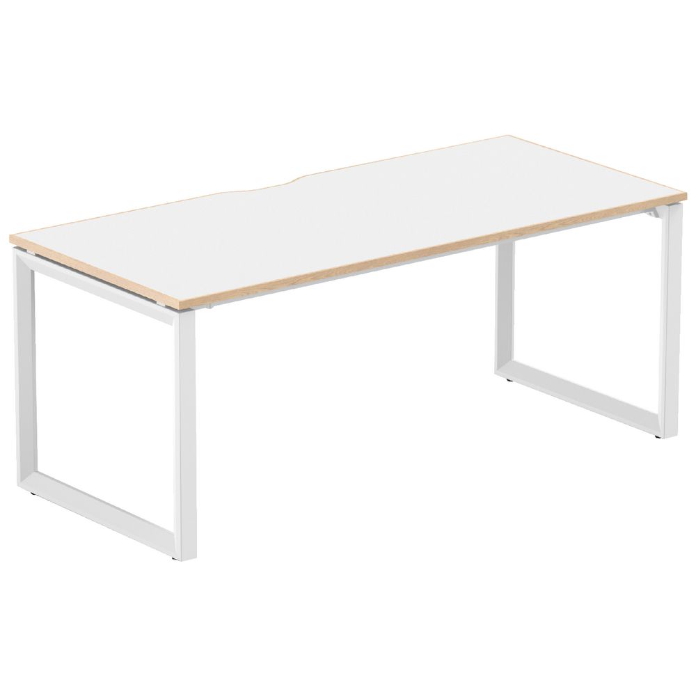 Stilford Professional Desk 1800mm White/White/Oak