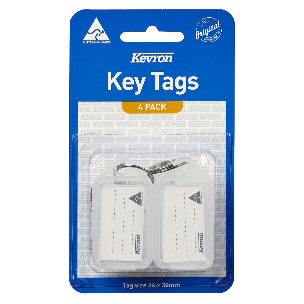 Kevron ID5 Key Tags Clear 4 Pack