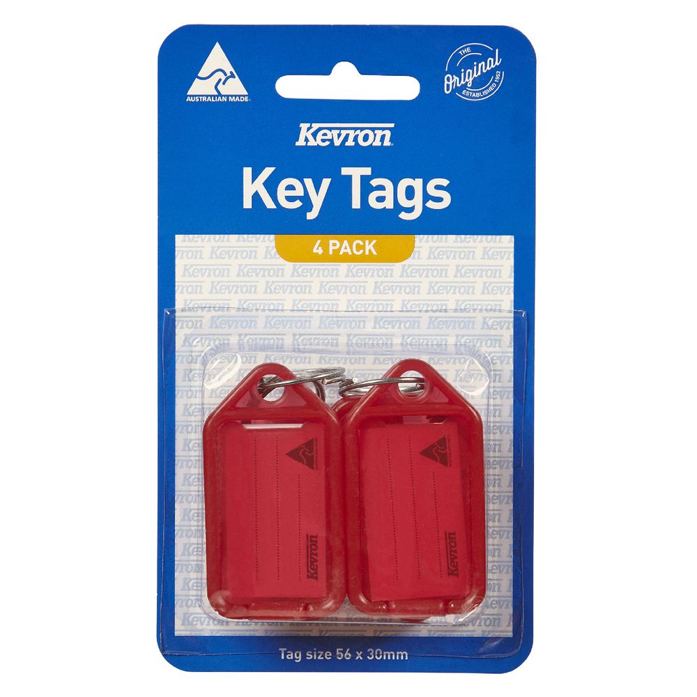 Kevron ID5 Key Tags Red 4 Pack