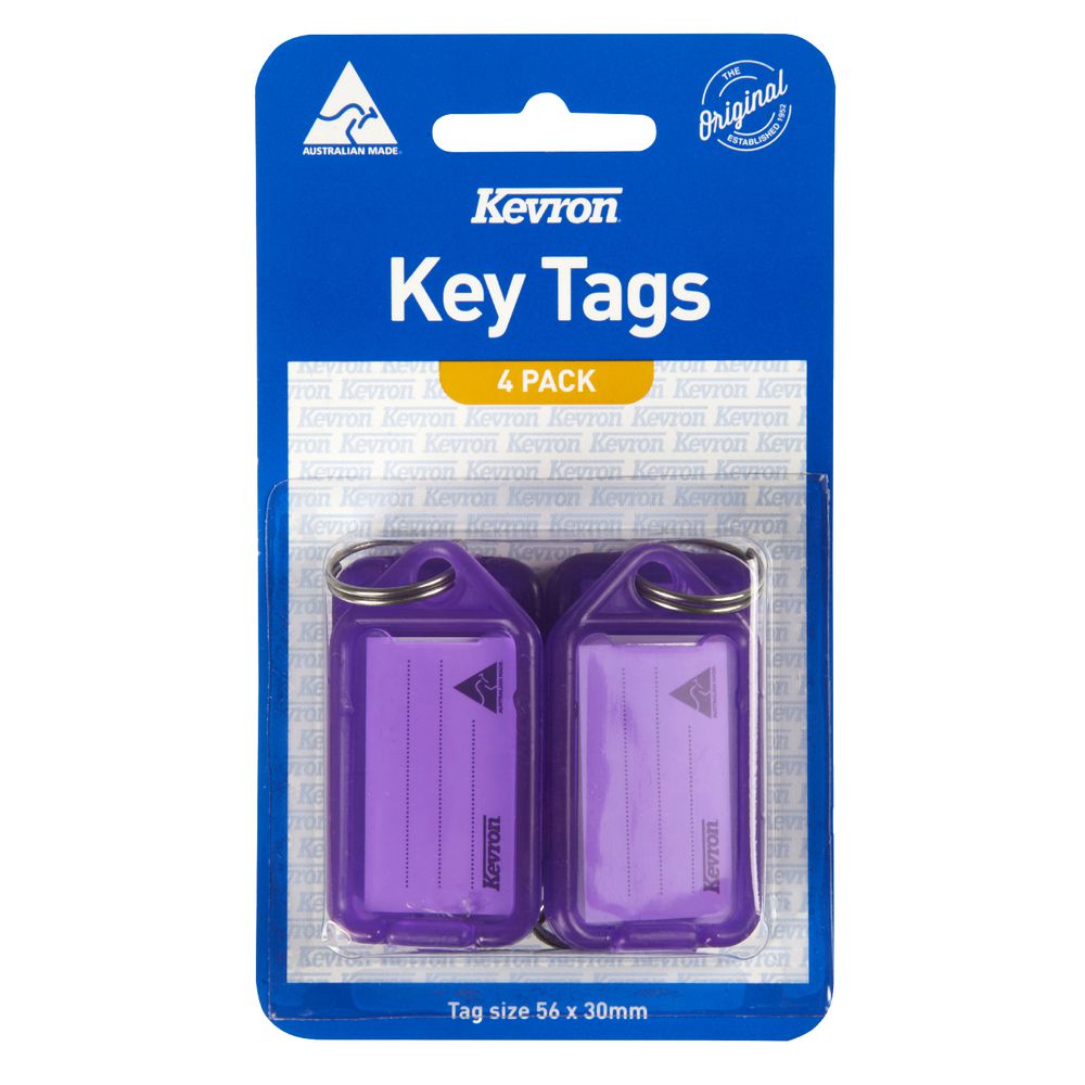 Kevron ID5 Key Tags Purple 4 Pack