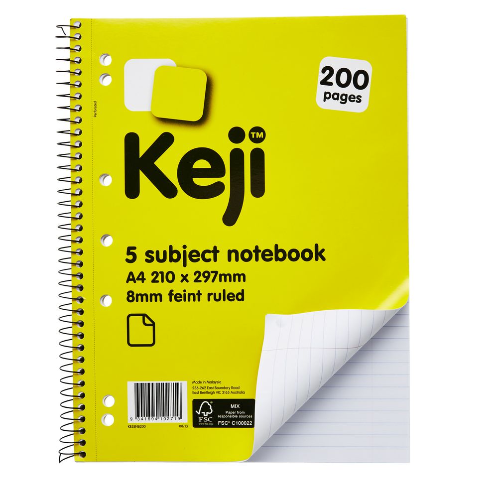 Keji 5 Subject Notebook 200 Page