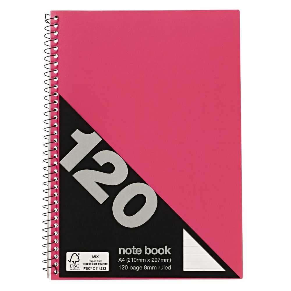 Keji A4 PP Notebook 120 Page Red