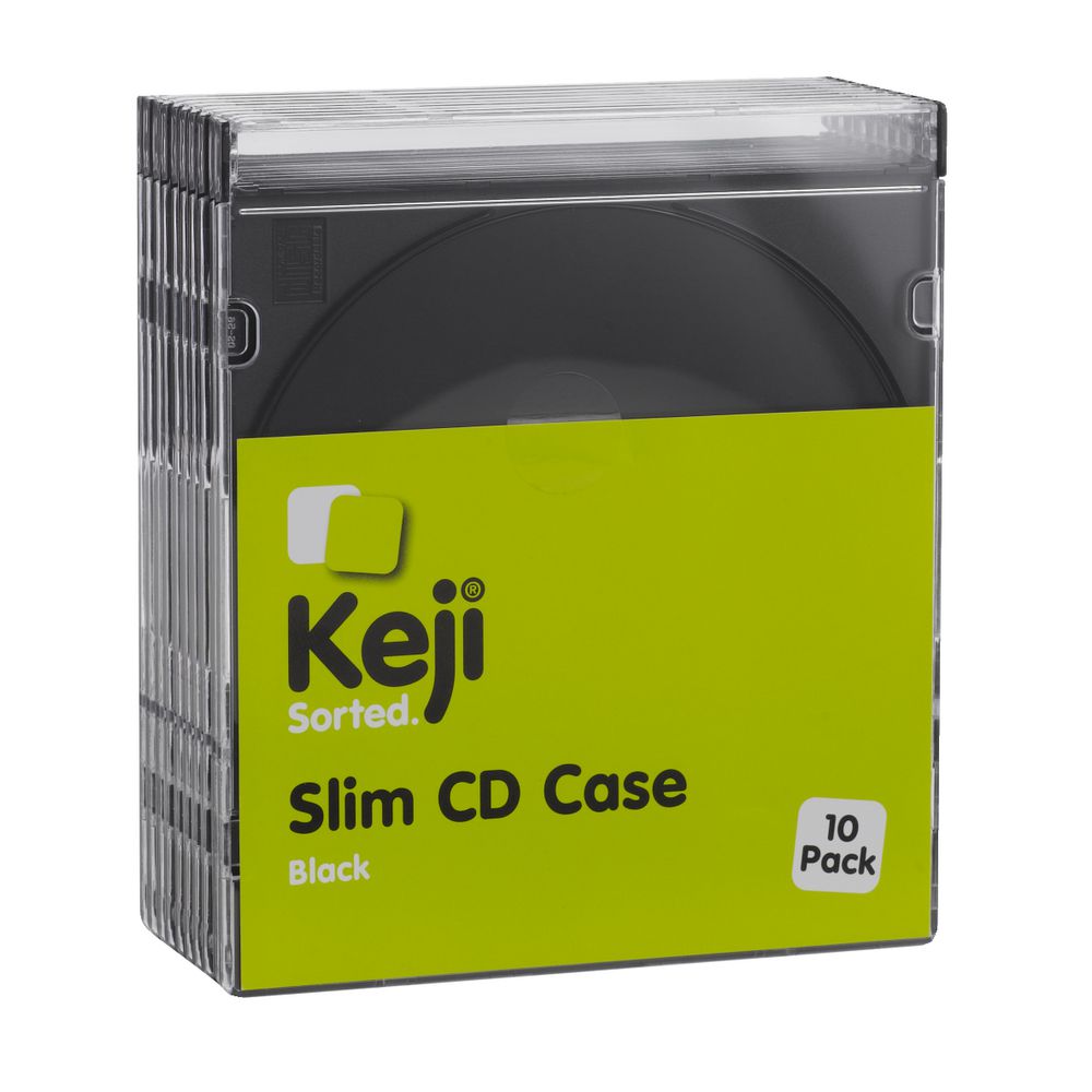 InSystem Slim CD Cases Black 10 Pack