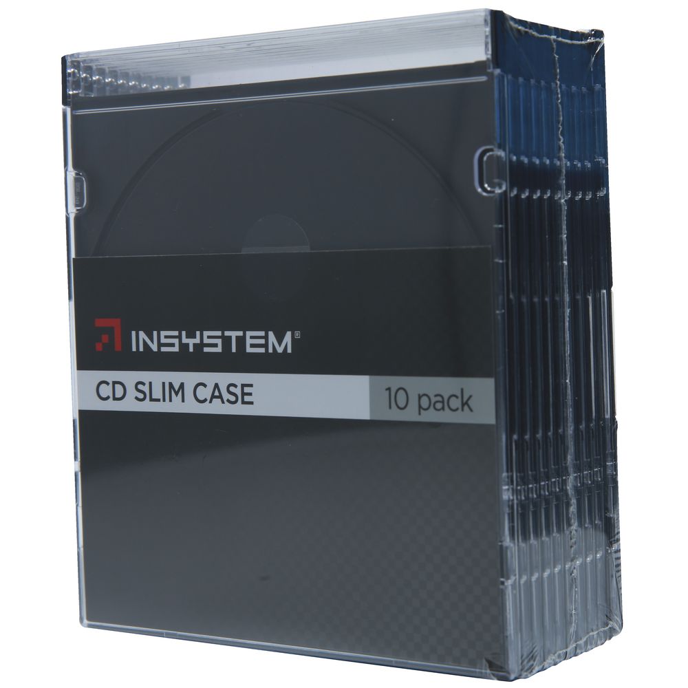 InSystem Slim CD Cases Black 10 Pack