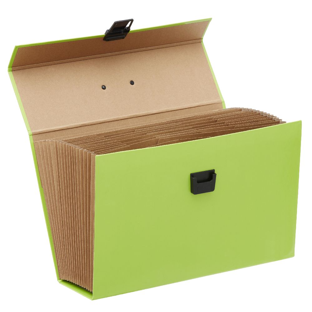 Keji Expanding File Foolscap 19 Pocket Green
