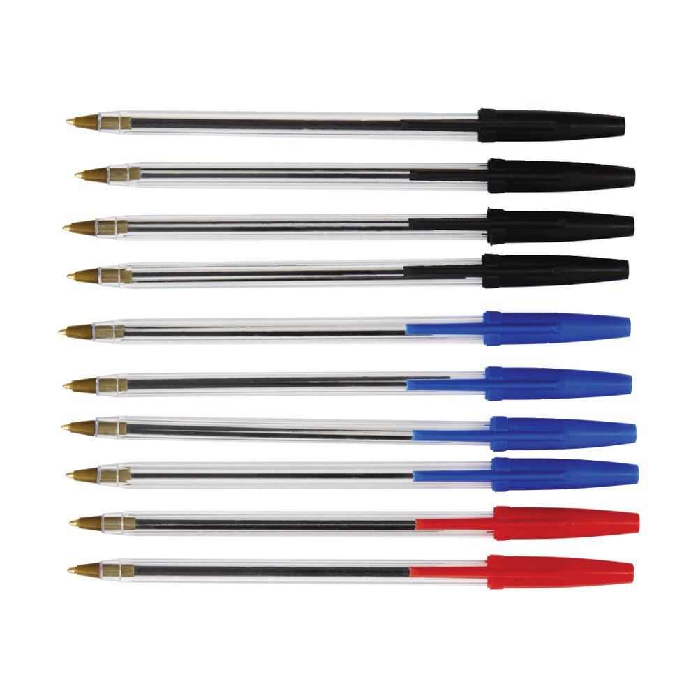 Keji Ballpoint Pens Assorted Colours 10 Pack
