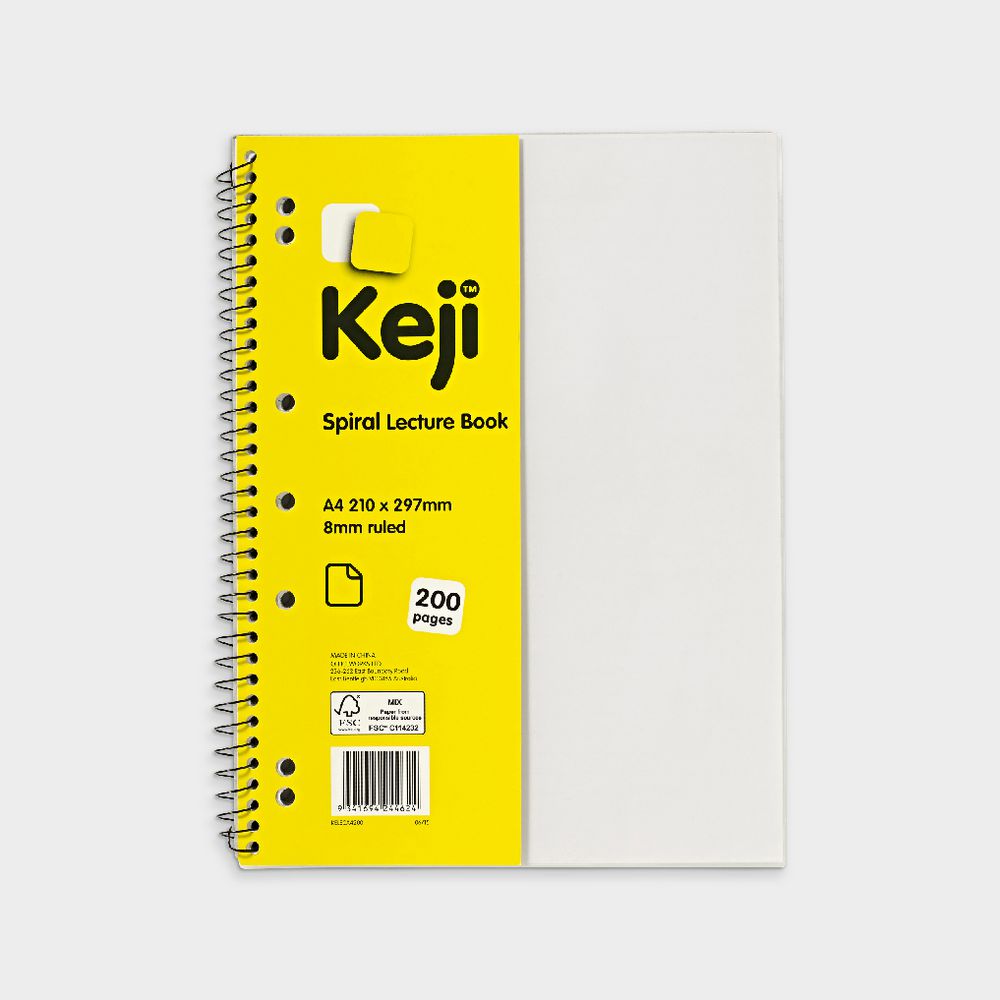 A4 Spiral PP Lecture Book 200 Page