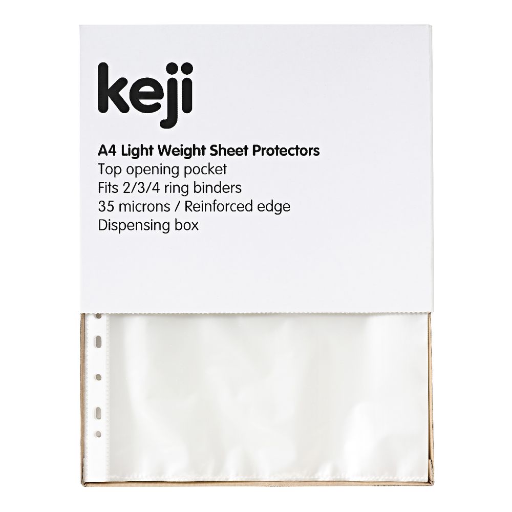 Keji Sheet Protector A4 Light Weight 100 Pack