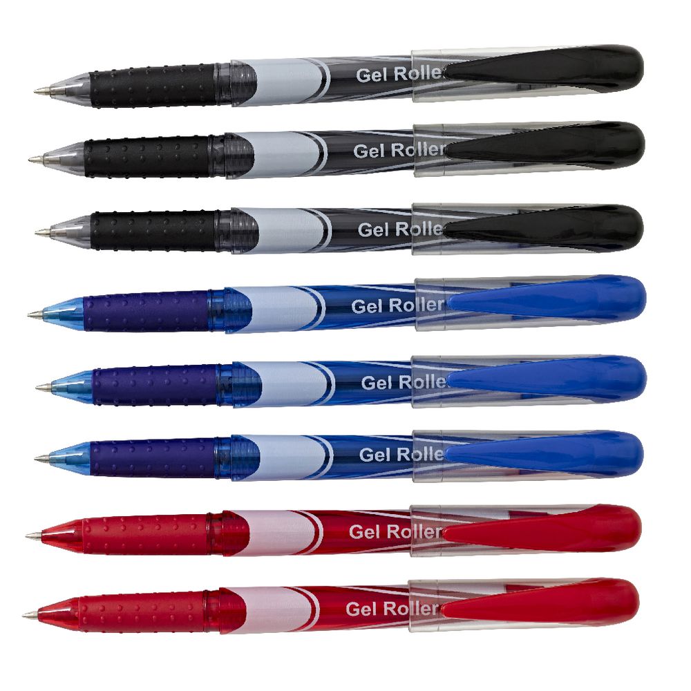 Keji Capped Gel Pens Assorted Colours 8 Pack