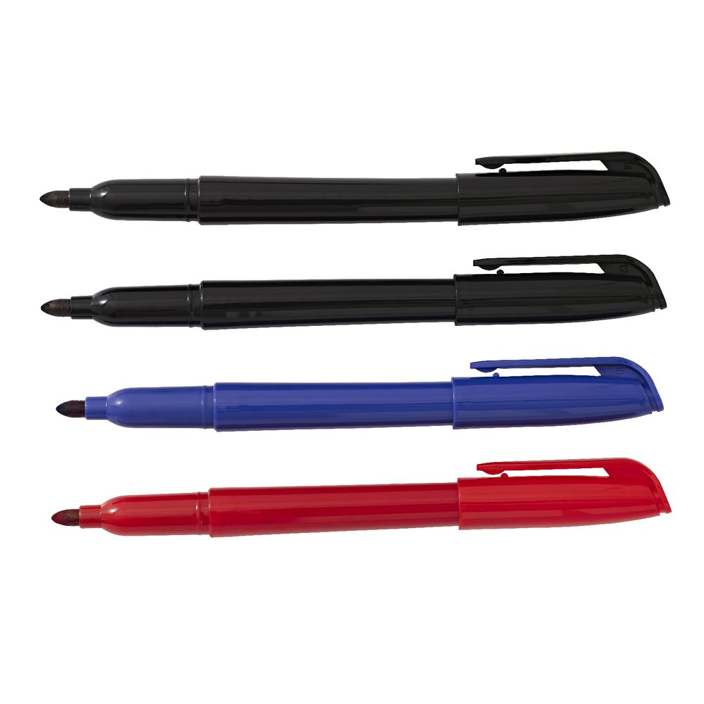 Keji Permanent Markers Bullet Assorted Colours 4 Pack