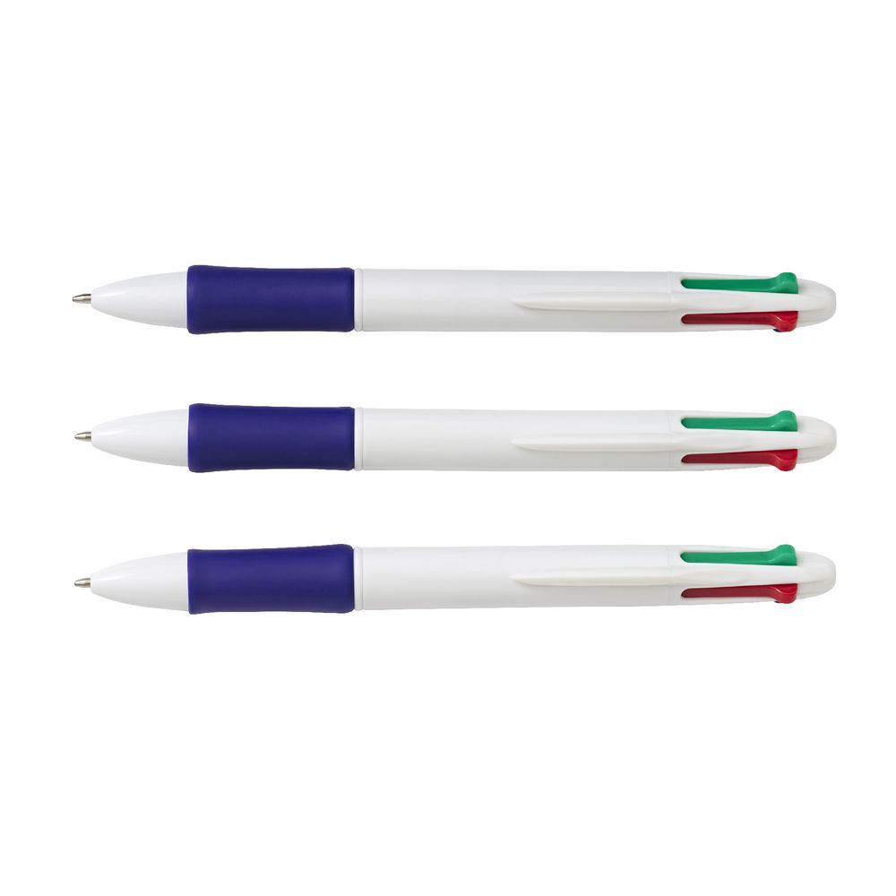 Keji 4 Colour Retractable Ballpoint Pens Assorted 3 Pack