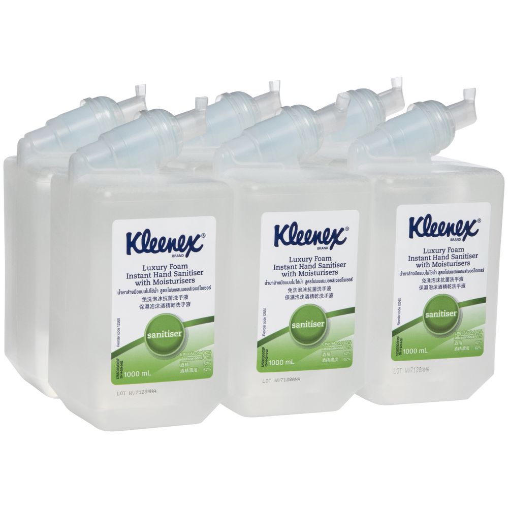 Kleenex Foam Moisturising Hand Sanitiser Cartridge 1L 6 Pack