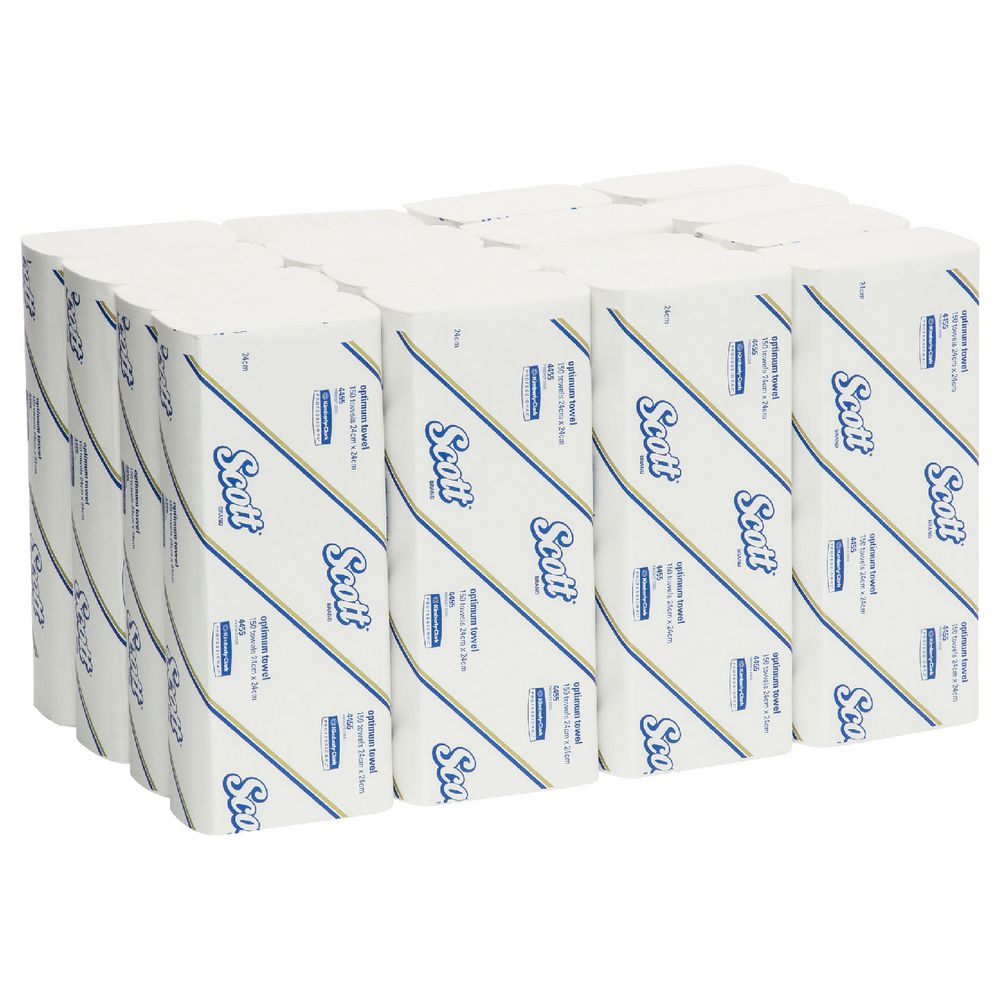 Scott Optimum Hand Towel 24 x 24cm 150 Sheets 16 Pack