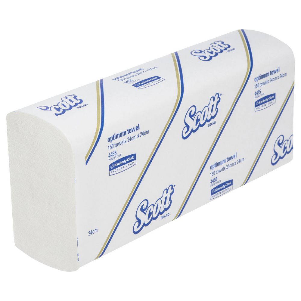 Scott Optimum Hand Towel 24 x 24cm 150 Sheets 16 Pack