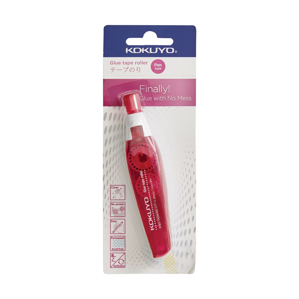 Kokuyo Dotliner Glue Tape Pen 7mm x 8m Pink
