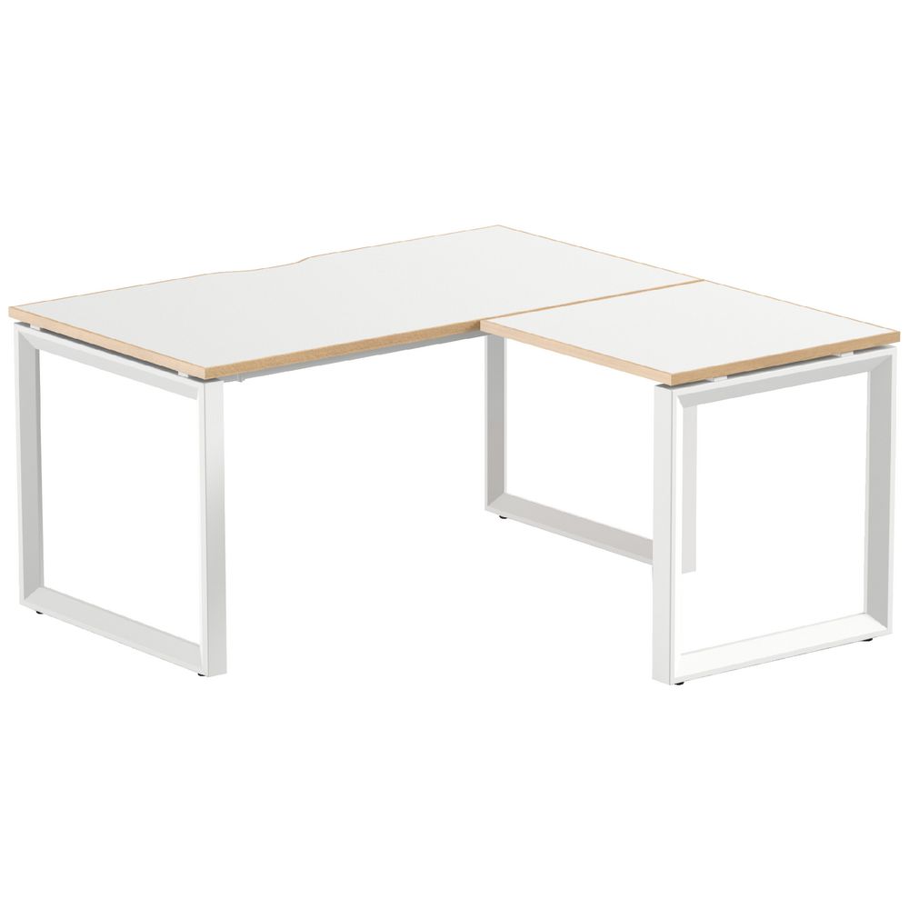 Stilford Professional Workstation 1500mm White/White/Oak