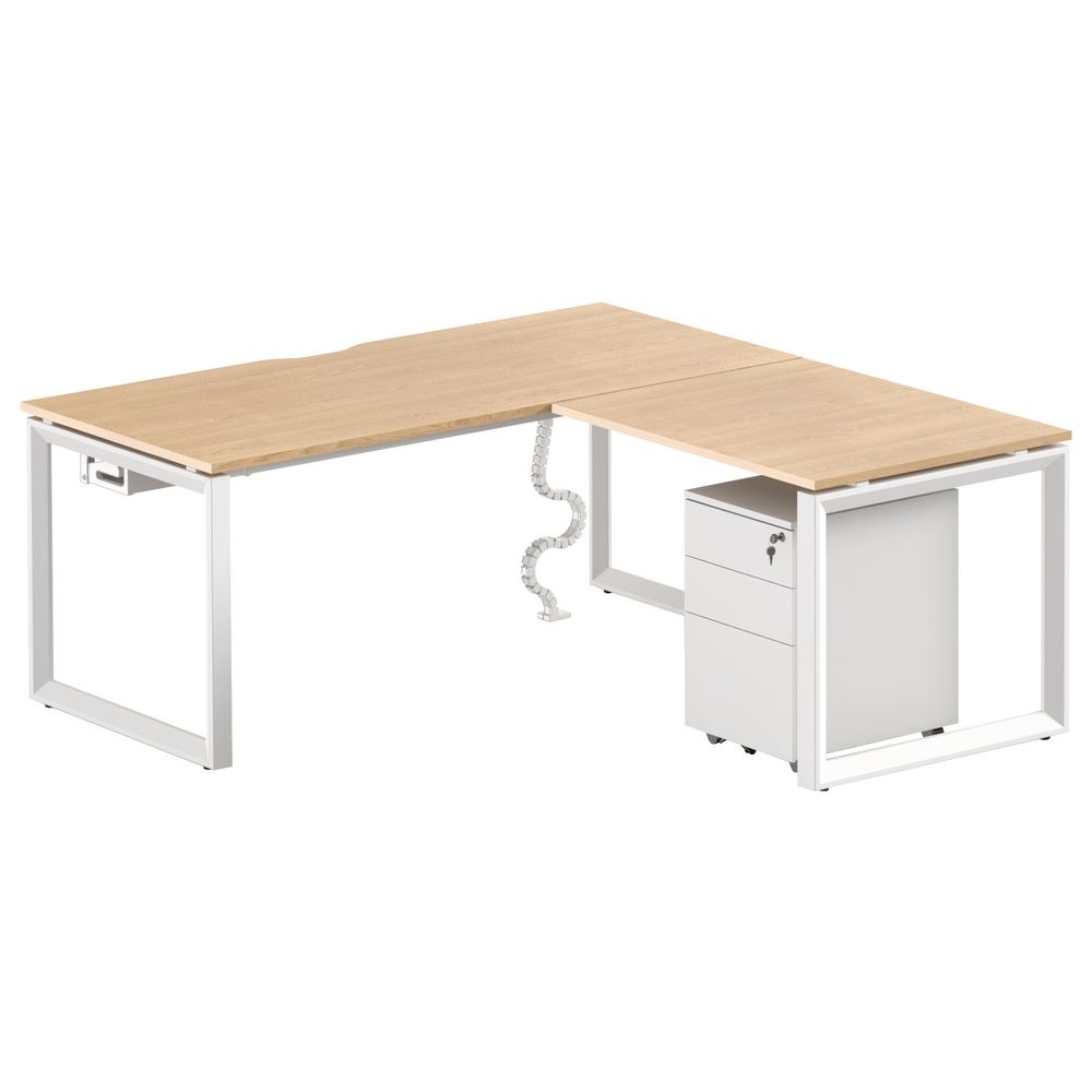Stilford Professional Workstation 1800mm White/Oak