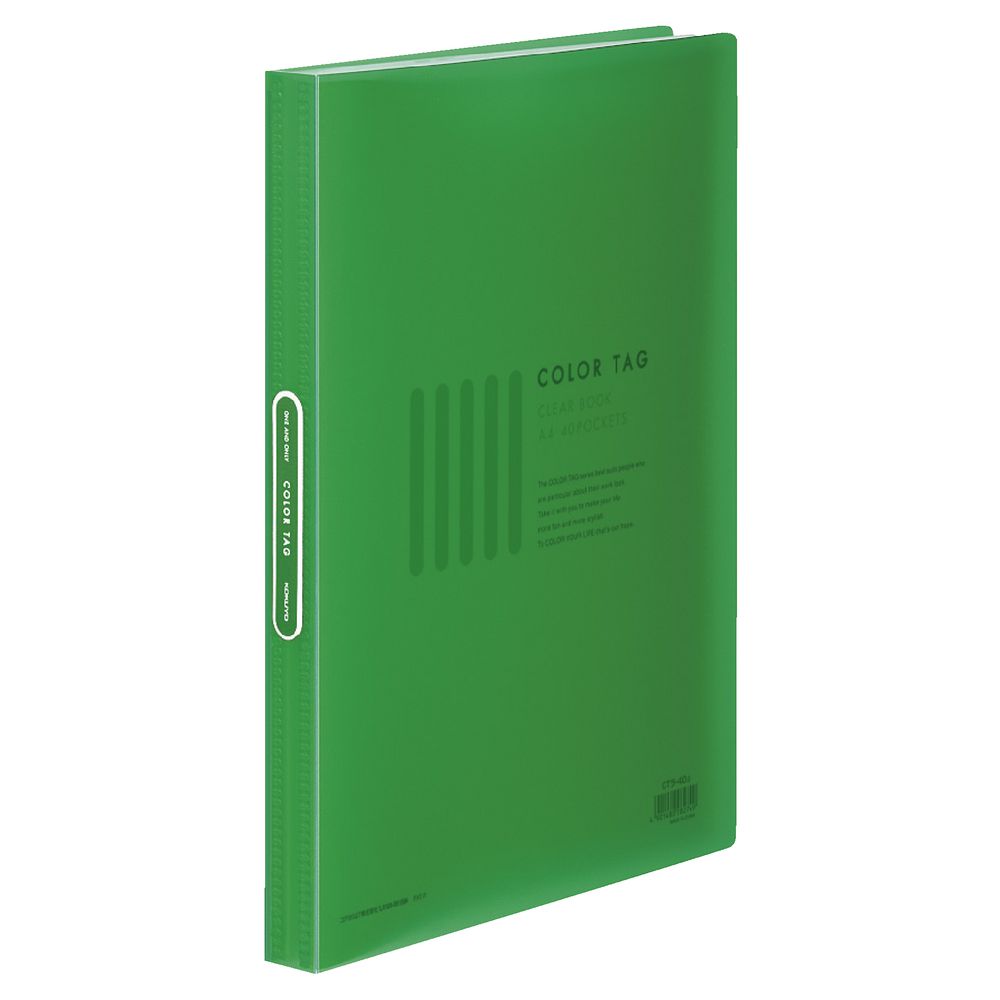Kokuyo Color Tag A4 Display Book 40 Pocket Fixed Green