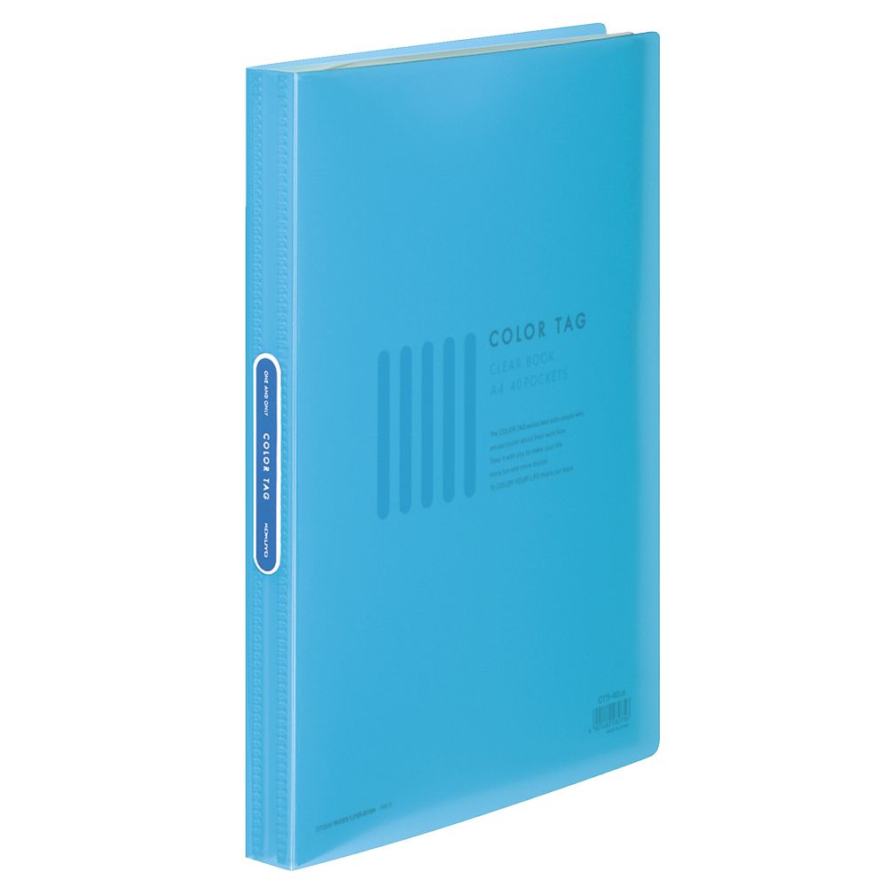Kokuyo Color Tag A4 Display Book 40 Pocket Fixed Light Blue
