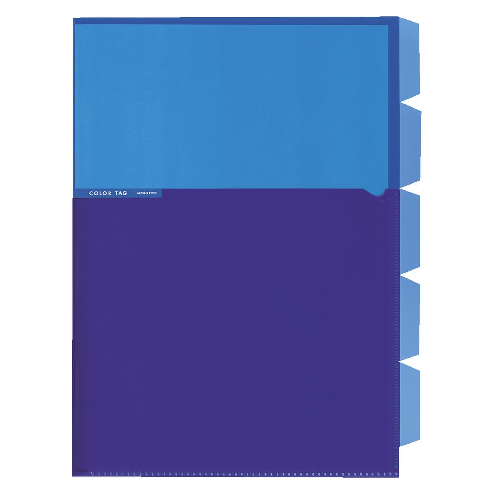 Kokuyo Color Tag A4 Bi-Color Letter File 5 Tab Blue/Purple
