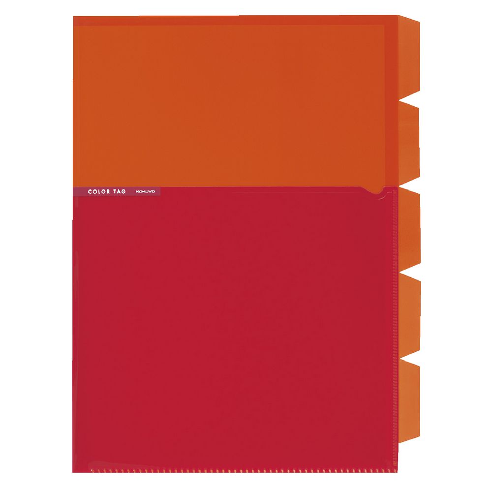 Kokuyo Color Tag A4 Bi-Color Letter File 5 Tab Orange/Red
