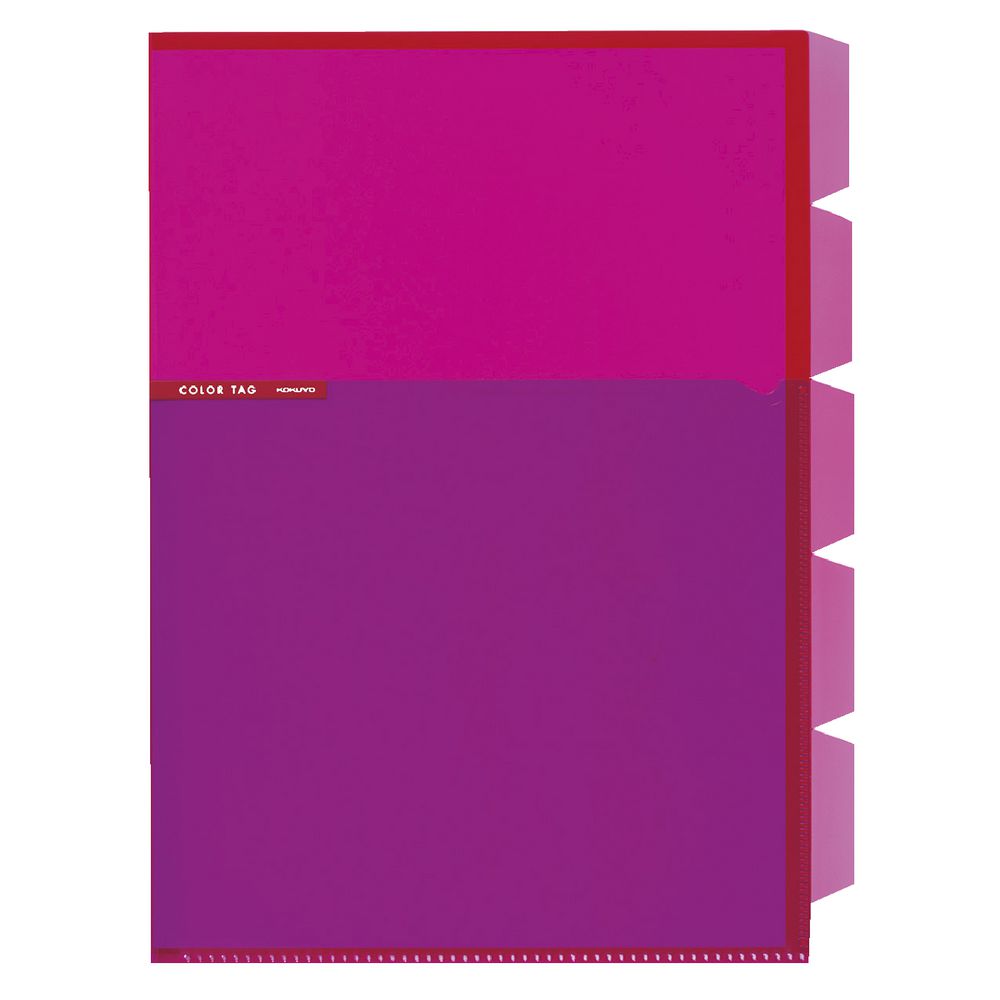 Kokuyo Color Tag A4 Bi-Color Letter File 5 Tab Pink/Dark Pink