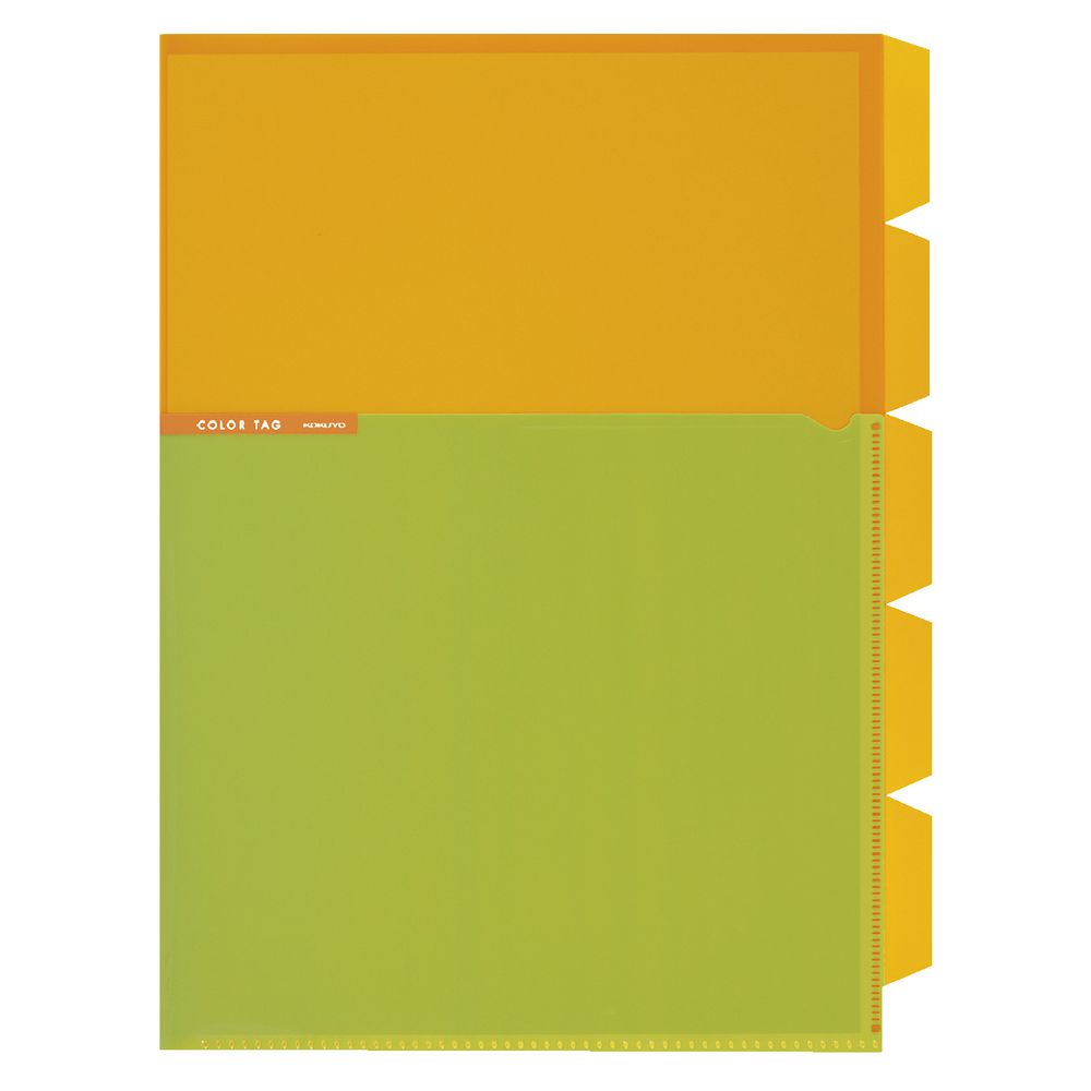 Kokuyo Color Tag A4 Bi-Color Letter File 5 Tab Yellow/Green