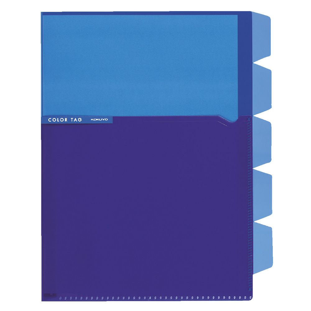Kokuyo Color Tag A5 Bi-Color Letter File 5 Tab Blue/Purple