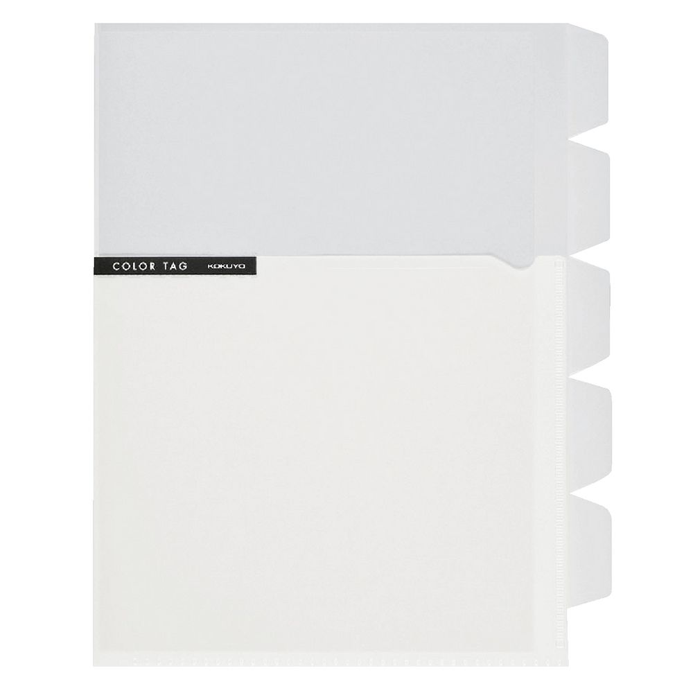 Kokuyo Color Tag A5 Bi-Color Letter File 5 Tab White/Clear