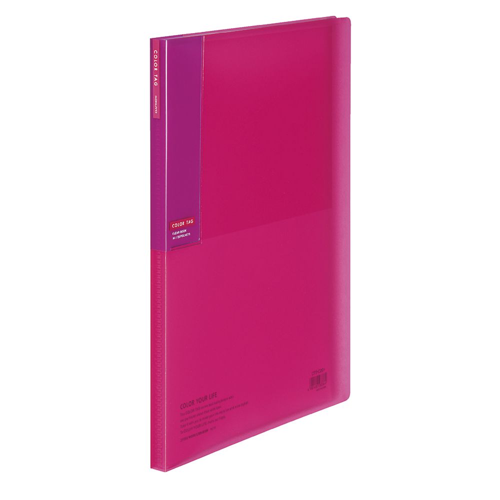 Kokuyo Bi-Color A4 Display Book 20 Pocket Fixed Pink