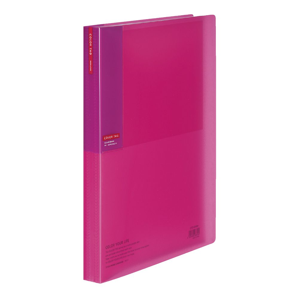 Kokuyo Bi-Color A4 Display Book 40 Pocket Fixed Pink
