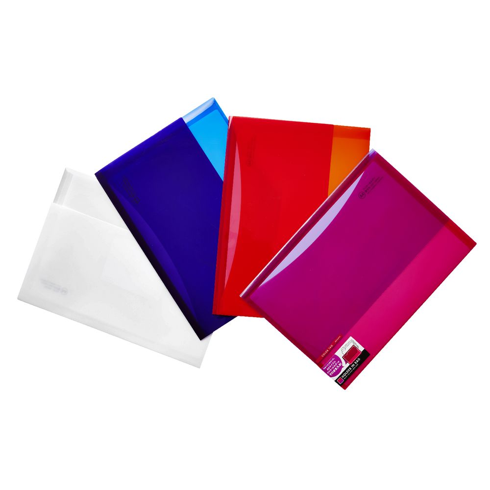 Kokuyo Color Tag A4 Document Wallet Pink/Dark Pink